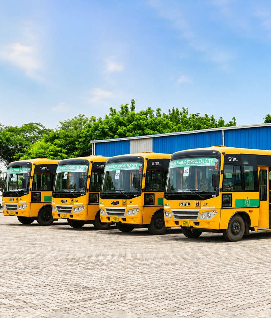 GPS-enabled school buses at DPS Taj City Agra